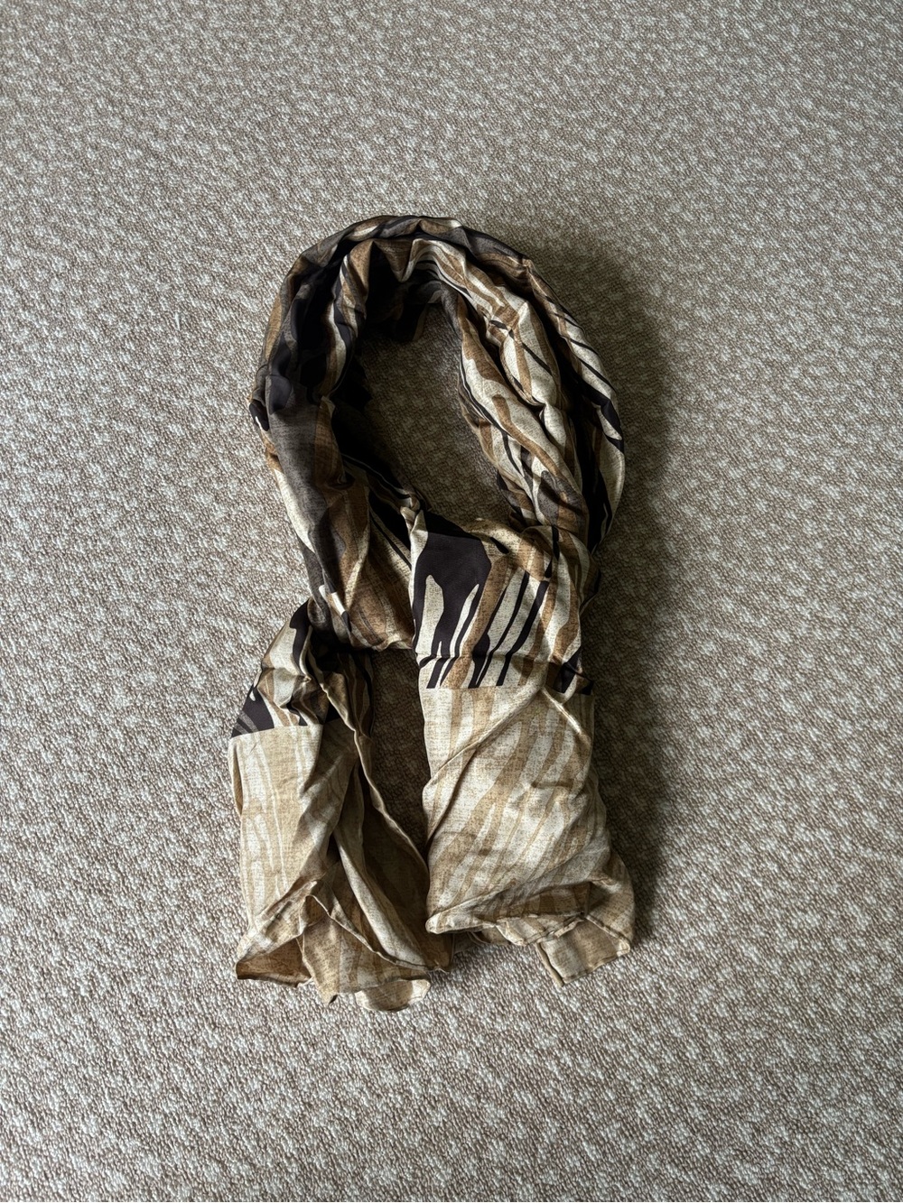 Carlisle Brown and Tan Patterned Lightweight Scarf